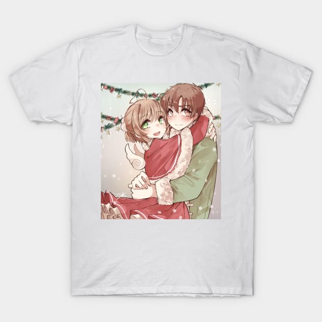 Sakura and Syaoran christmas T-Shirt by Fukosshi